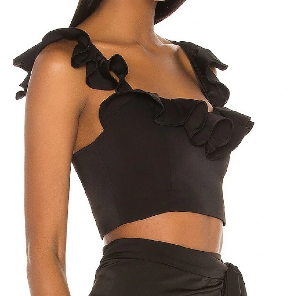 Lovers + Friends Black Ruffle Top - Picture 3 of 4